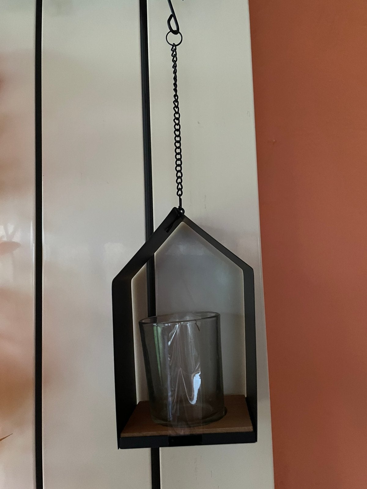 Vintage huis om op te hangen met kaarshouder, Ophalen of Verzenden, Nieuw, Metaal, Binnen