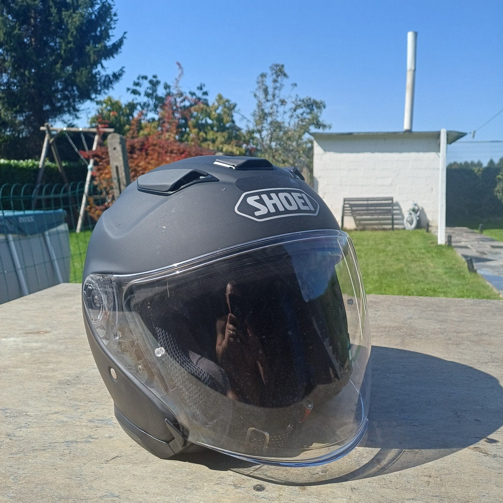 casque jet Shoei xl à vendre, Motos, Seconde main, Enlèvement, Shoei, Hommes