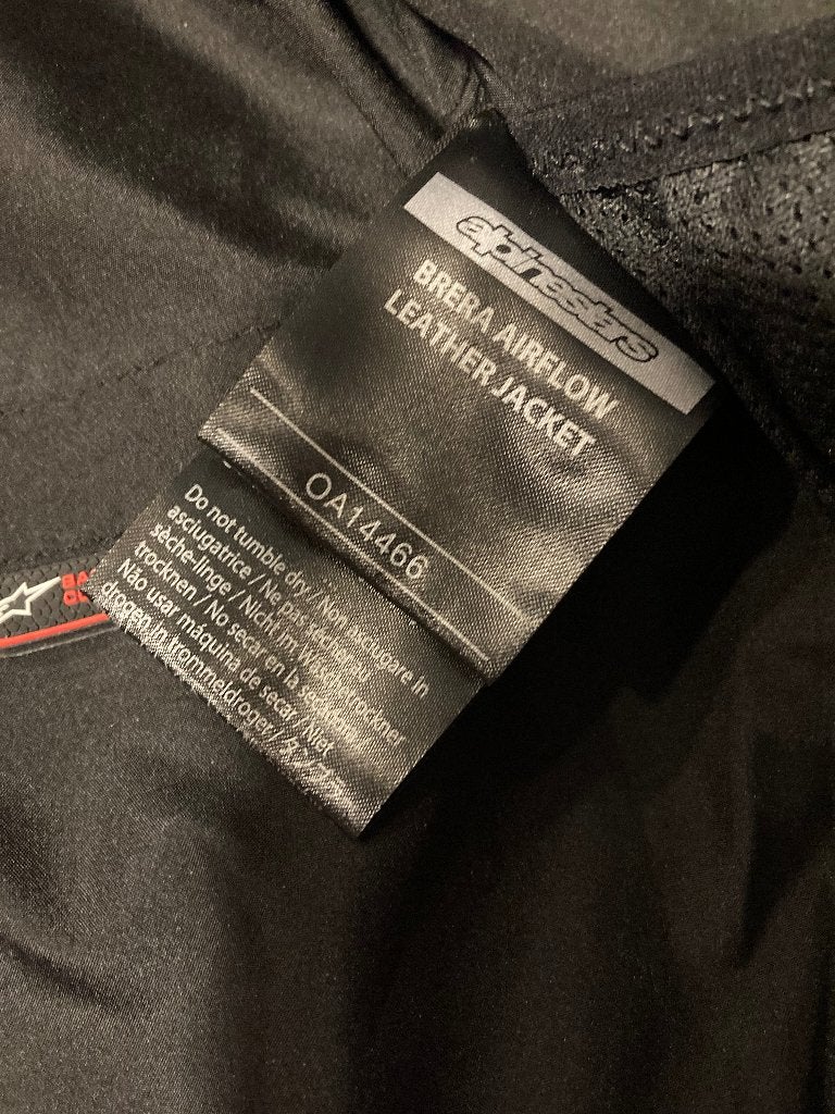 Veste moto cuir Alpinestars Honda Brera Airflow T44+dorsale, Motos, Enlèvement, Manteau | cuir, Alpinestars