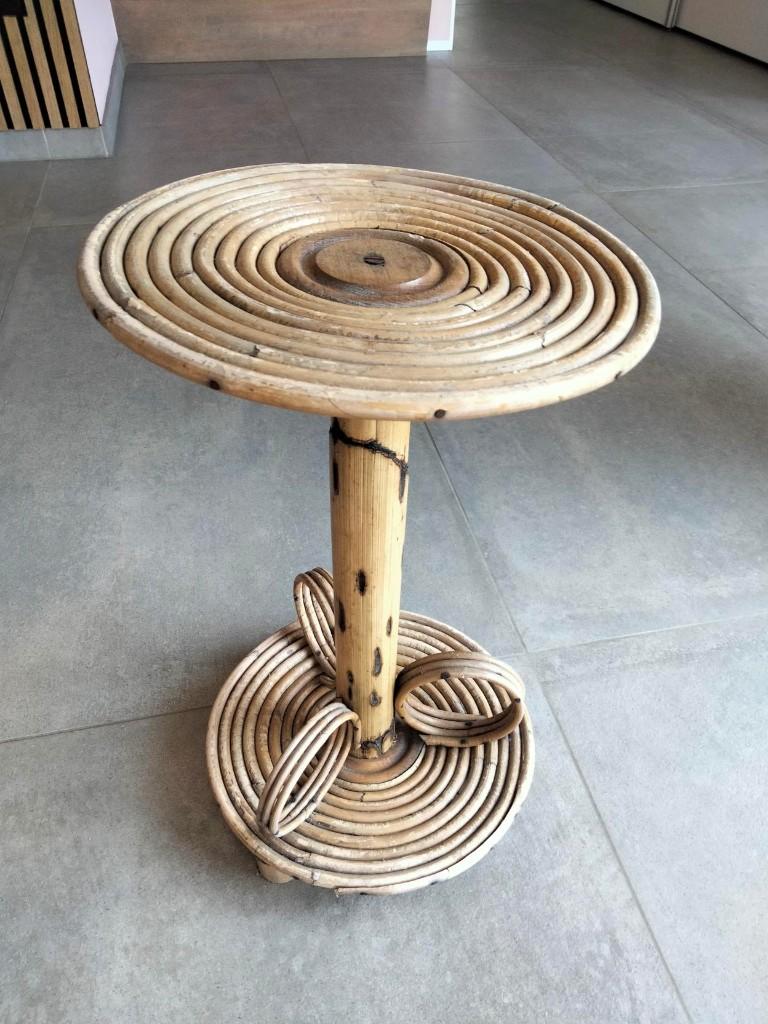 bijzonder vintage bamboe planttafeltje bijzettafeltje Boho, Verzamelen, Retro, Huis en Inrichting, Ophalen of Verzenden