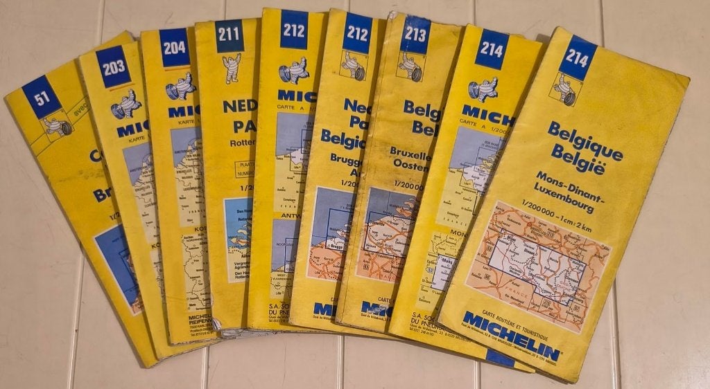 Set van 9 originele Michelin wegenkaarten, Gelezen, Ophalen of Verzenden, Landkaart, 1800 tot 2000