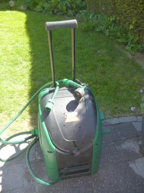 Tuinslang 30m met haspel en trolley, Tuin en Terras, Tuinslangen, Ophalen, Zo goed als nieuw, Tuinslang