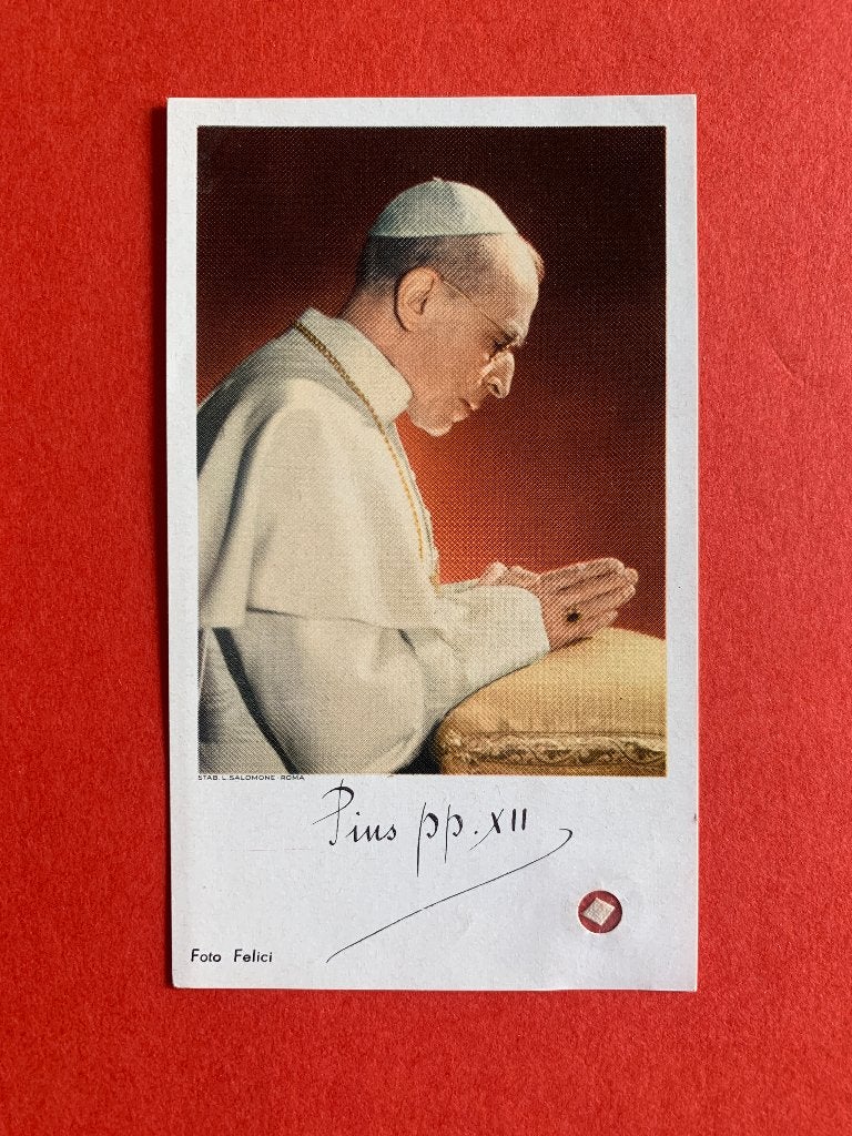 zeldzame Relikwie 1958 Relique Paus Pius XII Pio XII, Ophalen of Verzenden, Gebruikt, Kleding, Christendom | Katholiek