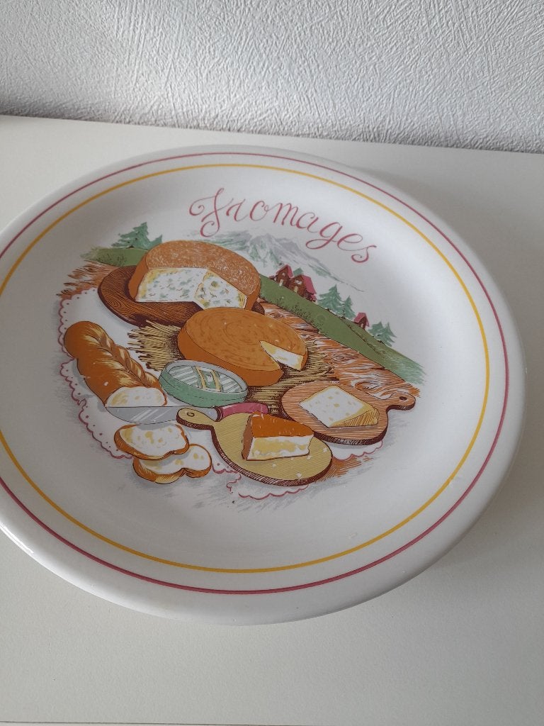 grand bol à fromage avec 6 assiettes, Assiettes(s), Enlèvement ou Envoi, Poterie, Comme neuf