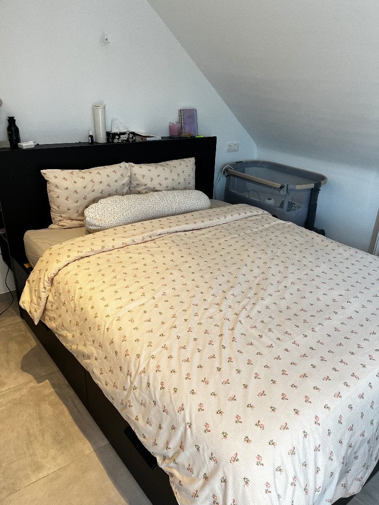 Lit double avec rangements – 200€, Enlèvement, Noir, 200 cm