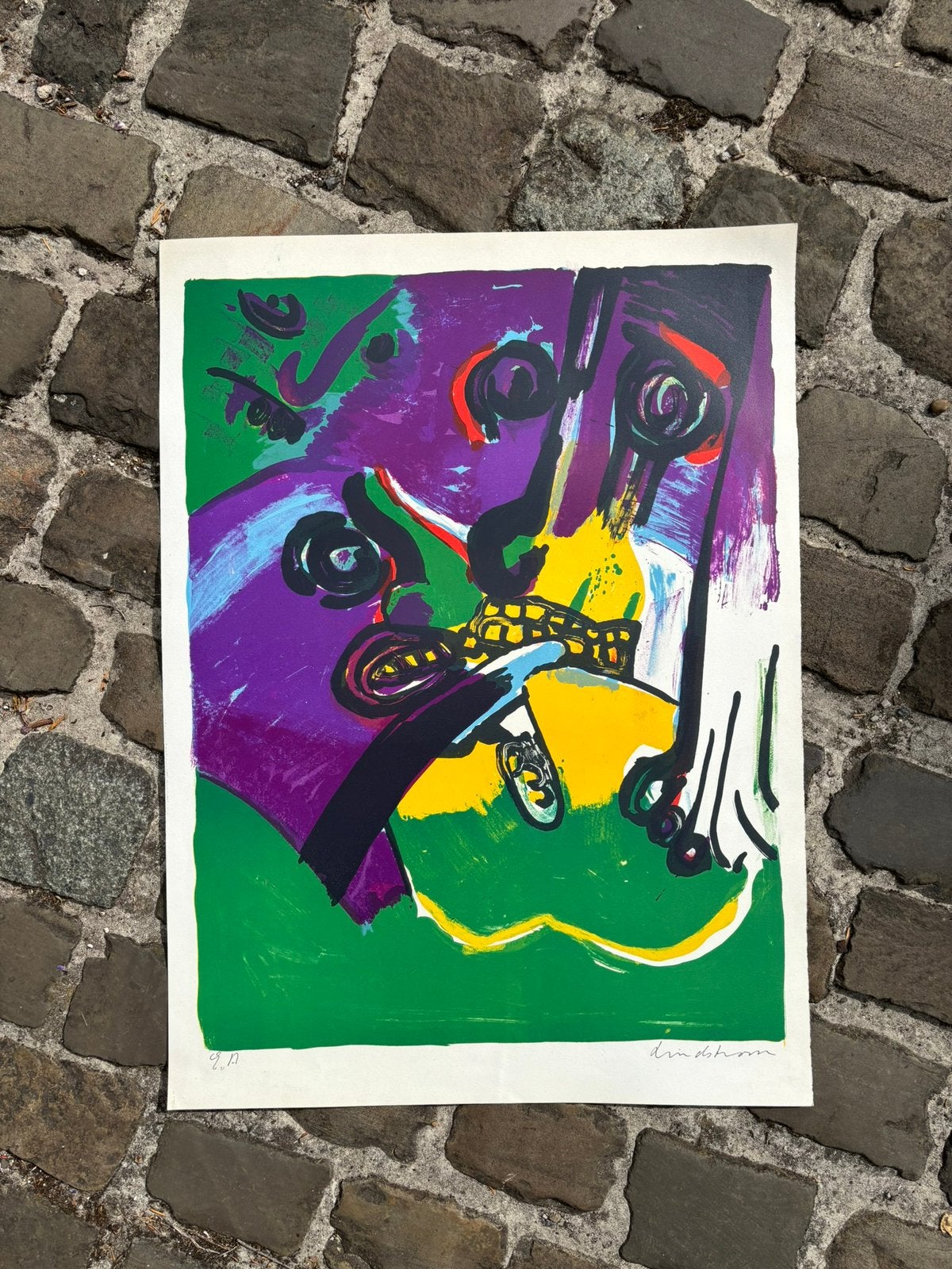 Kleurrijke litho van Bengt Lindström (1925-2008), Gelimiteerde oplage, Ophalen of Verzenden, Abstract, Lithografie