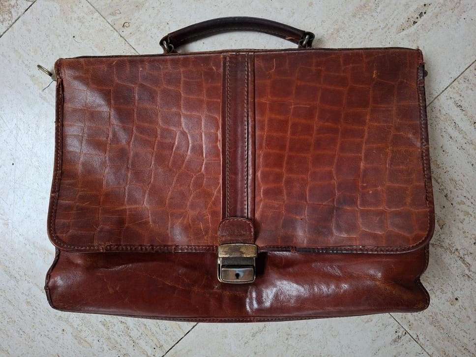 Leren tas La Moda, Handtassen en Accessoires, Tassen | Schoudertassen, Bruin, Zo goed als nieuw, Leer, Ophalen