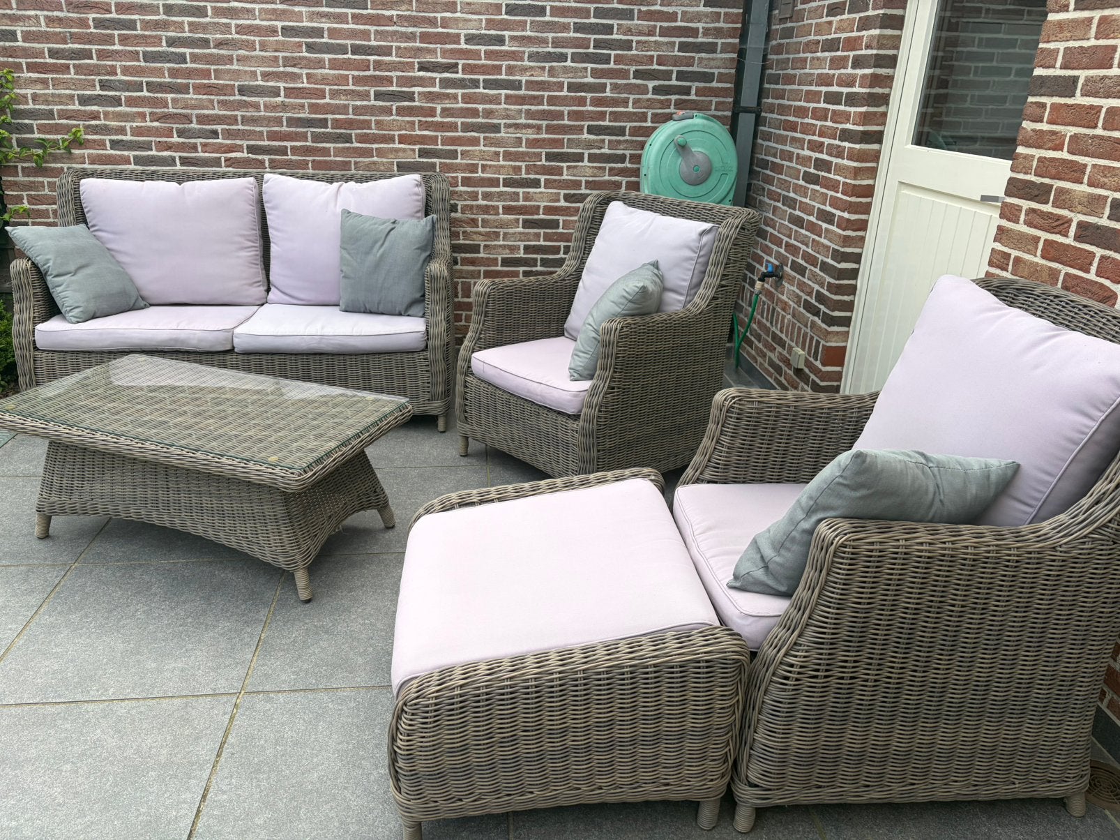 Loungeset te koop - merk Azur, Tuin en Terras, Ophalen, Gebruikt, 4 zitplaatsen, Loungeset