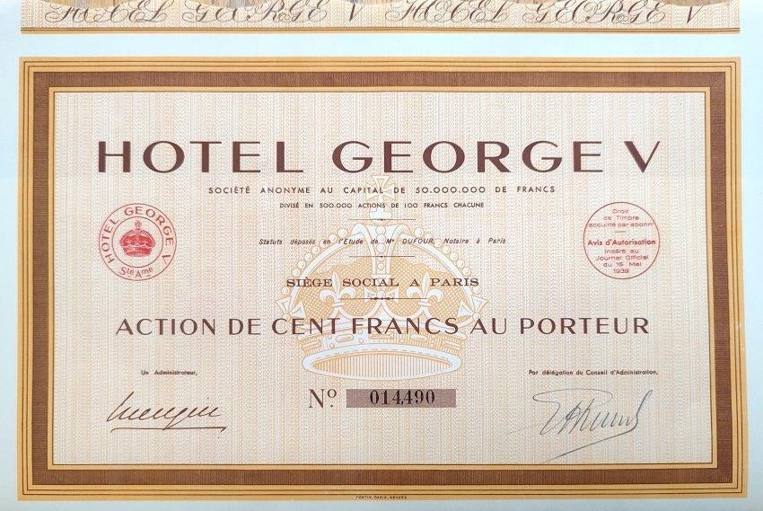 Hotel George V Parijs 1939, Enlèvement ou Envoi, 1920 à 1950, Action