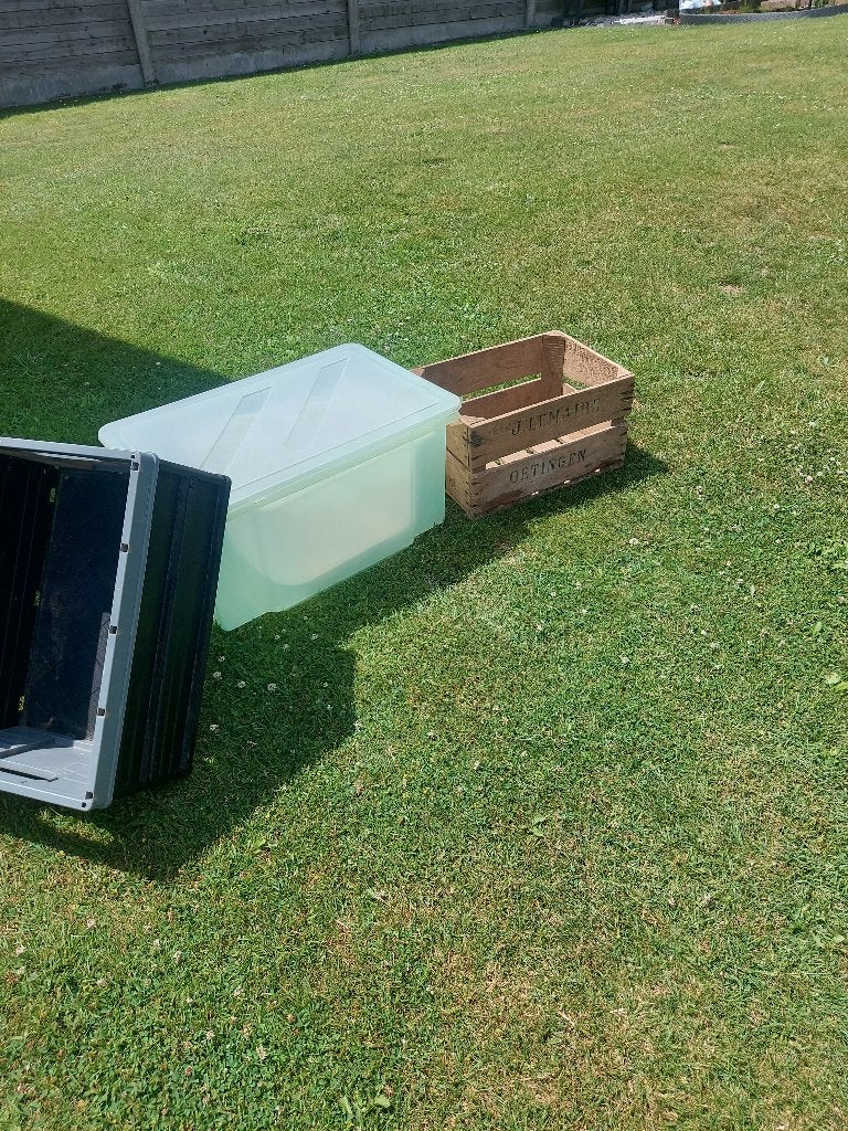 Poubelle en bois, poubelle en plastique pliable, boîte range, Enlèvement ou Envoi, Comme neuf