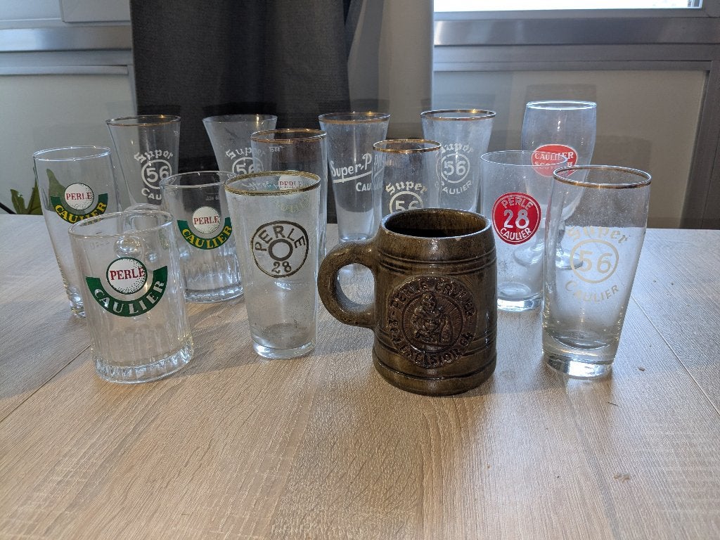 Verres Perle Caulier Bruxelles - Neufvilles, Enlèvement, Chope(s)
