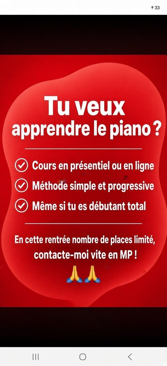COURS DE PIANO ENFANTS ADULTES, Musique & Instruments, Enlèvement ou Envoi, Neuf, Noir, Piano