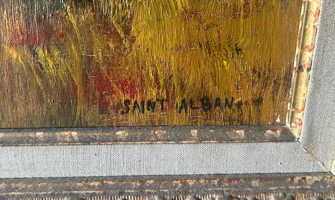 Schilderij Michel de Saint-Alban, Galerie du Carlton Cannes, Antiek en Kunst, Ophalen of Verzenden, Bijzondere lijst, Olieverf