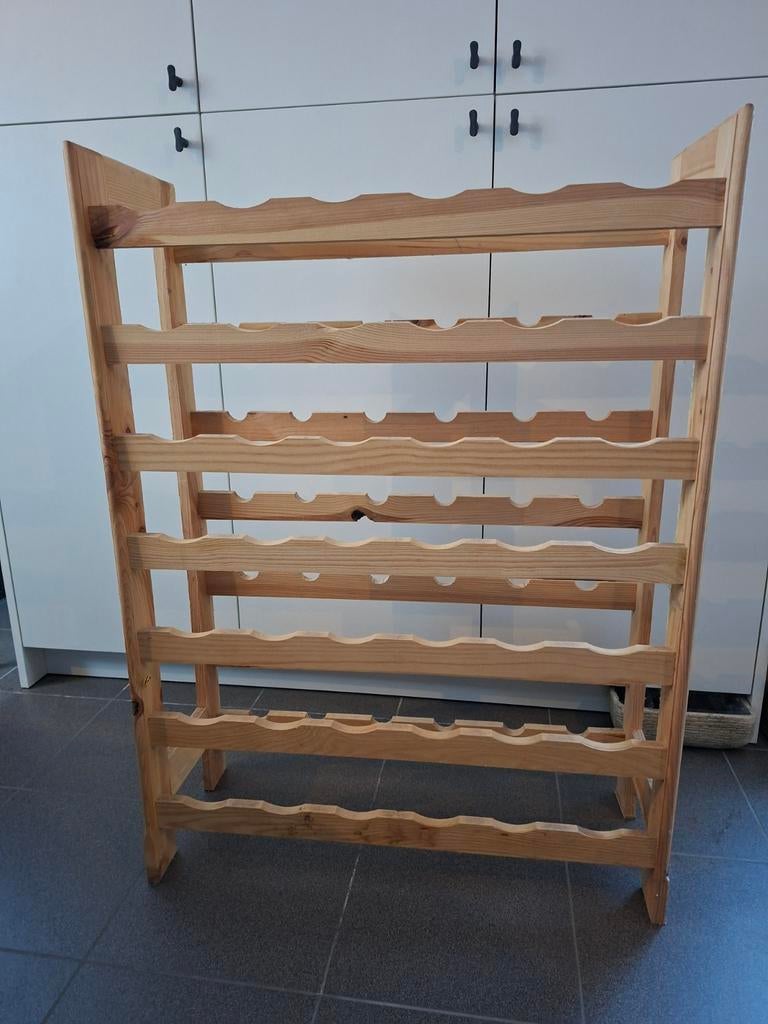 Houten wijnrek 48 flessen, Ophalen, Zo goed als nieuw