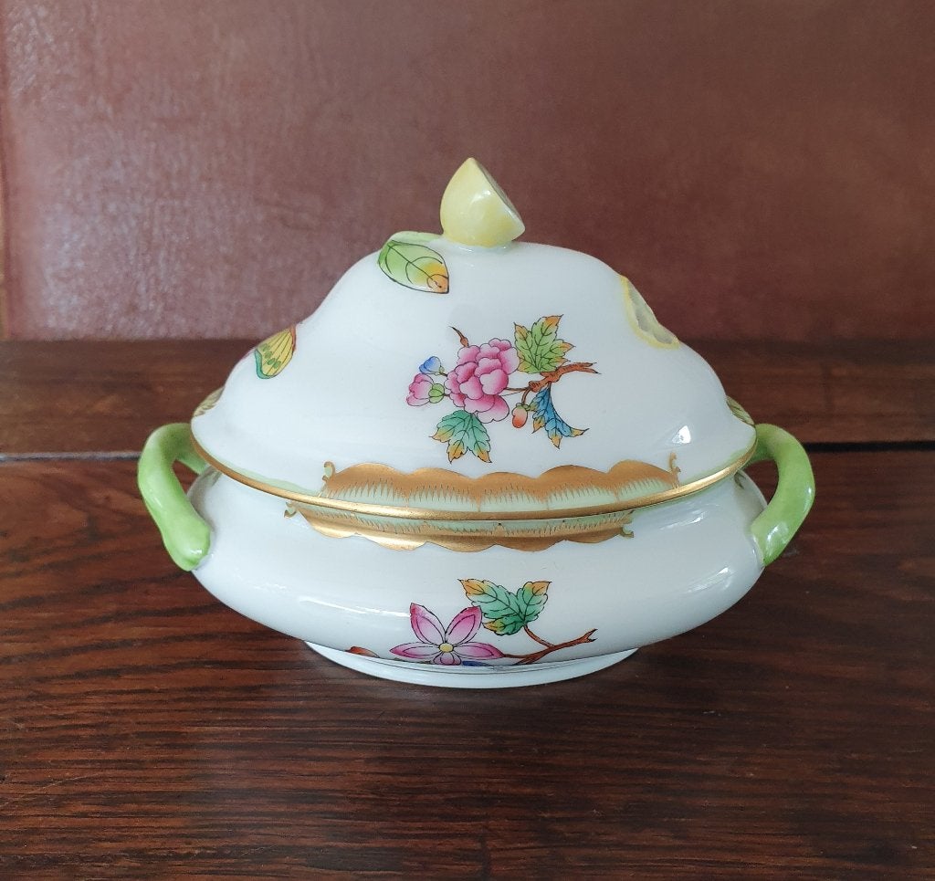 Herend Hongarije Mini-Terrine  – Queen Victoria (6017/VBO), Ophalen of Verzenden, Gebruikt, Servies