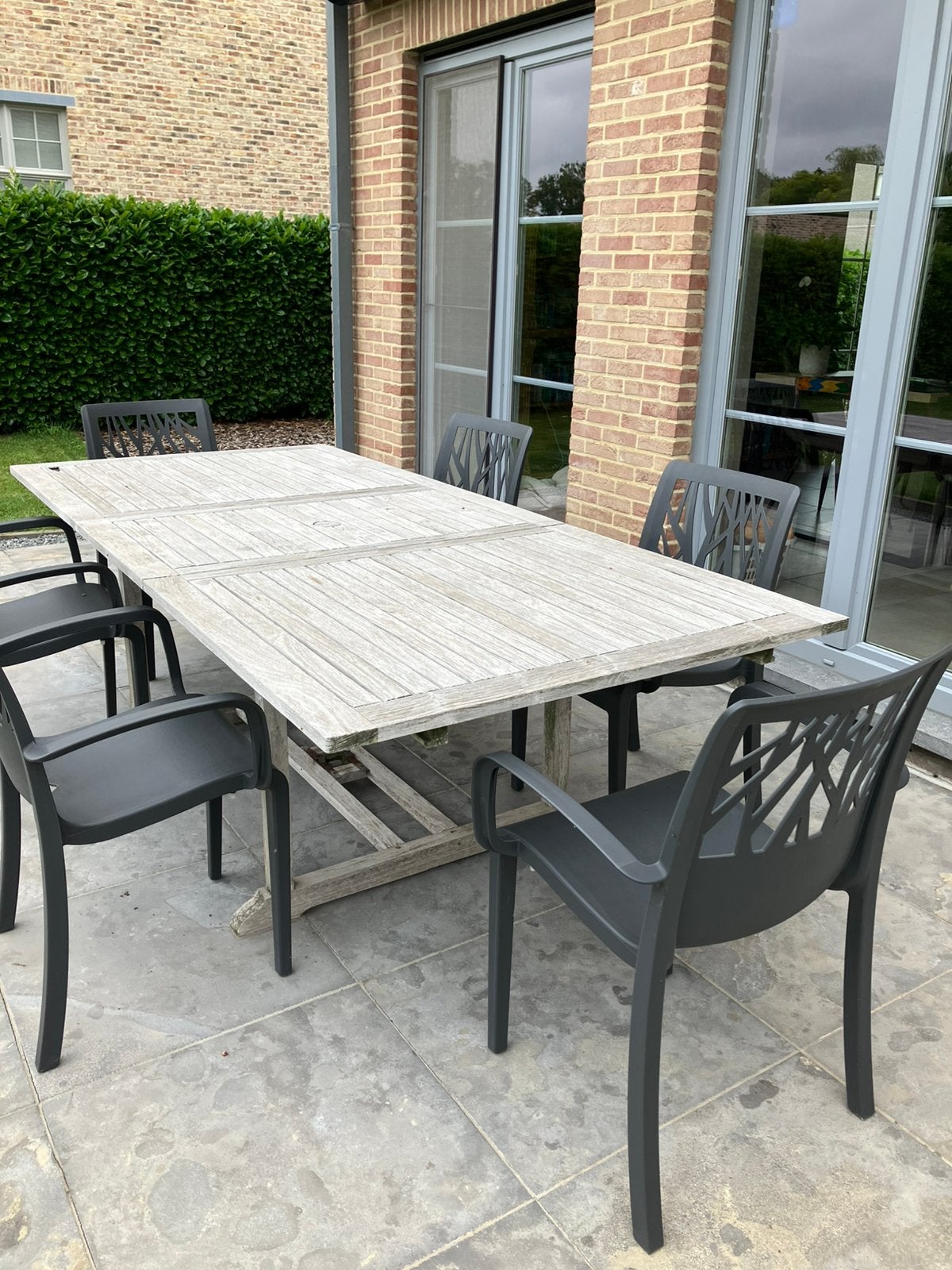 Teak tuintafel, Ophalen, Gebruikt, Rechthoekig, Teakhout
