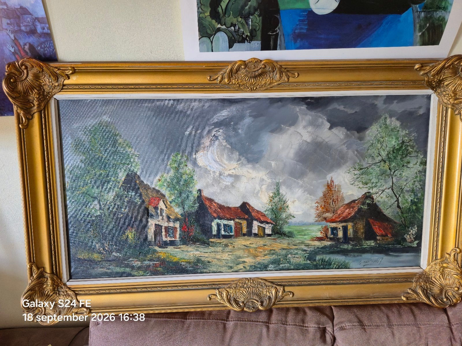G Korthals schilderij, Antiek en Kunst, Ophalen of Verzenden, Gesigneerd, Landschap, Doek