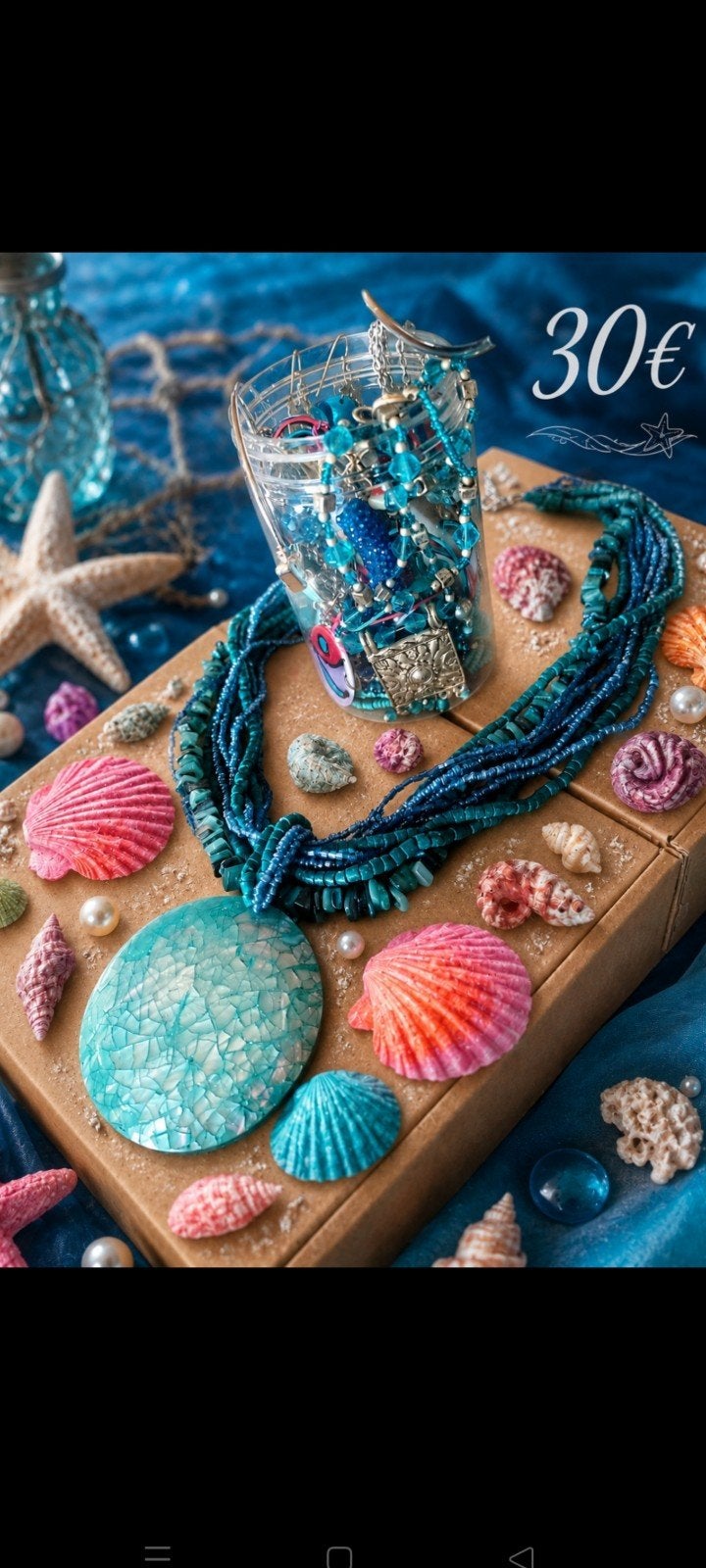 Pot à bijoux mystère thème océan, Hobby en Vrije tijd, Kralen en Sieraden maken, Ophalen of Verzenden