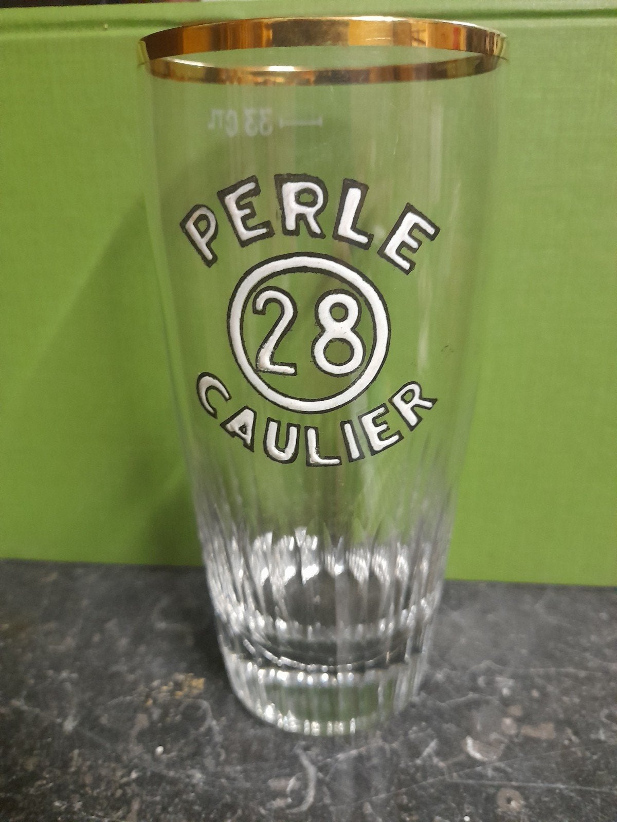 bierglas emaille perle caulier, Verzamelen, Ophalen of Verzenden, Bierglas