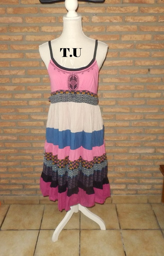 (89)- robe femme t.U colorée - soggo -, Kleding | Dames, Soggo, Meerkleurig, Maat 42/44 (L), Ophalen of Verzenden