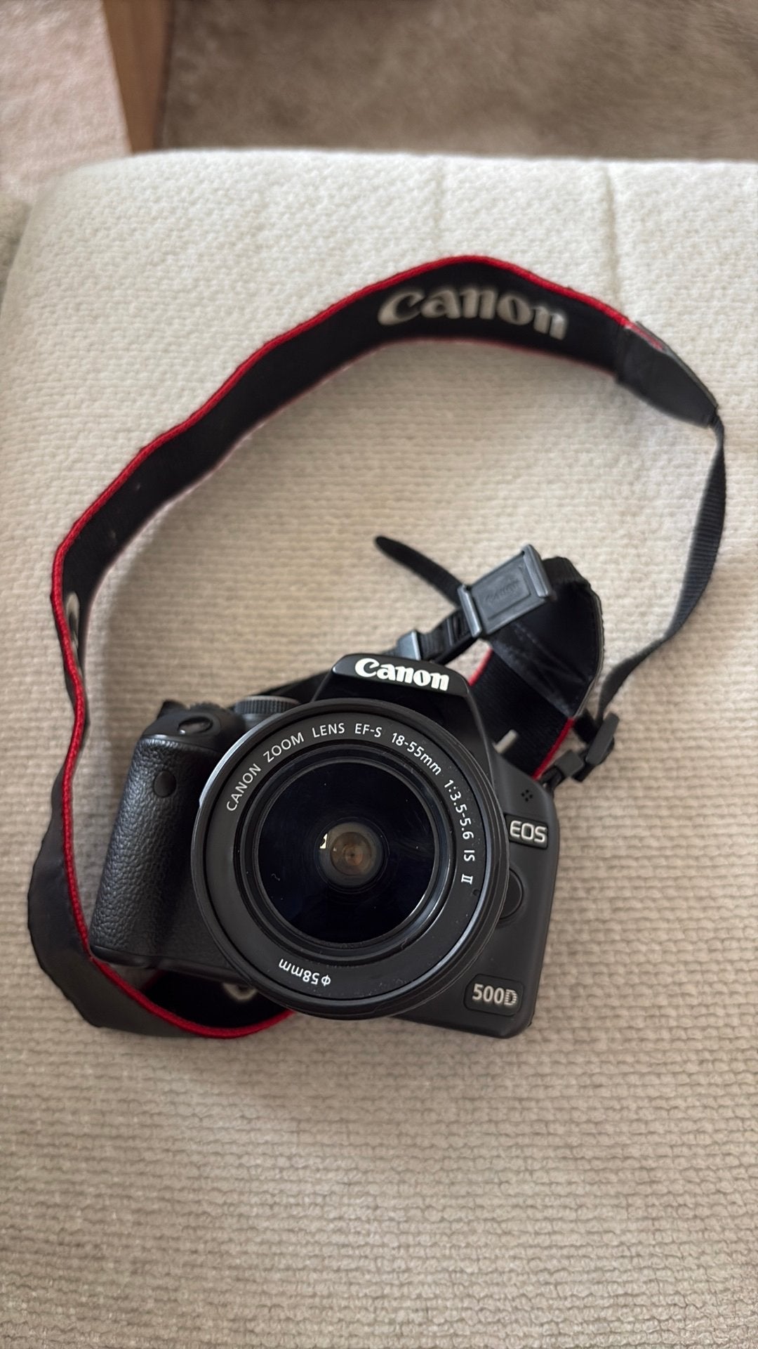 Camera canon EOS 500D met lens 55-250mm, Ophalen, Zo goed als nieuw, Canon