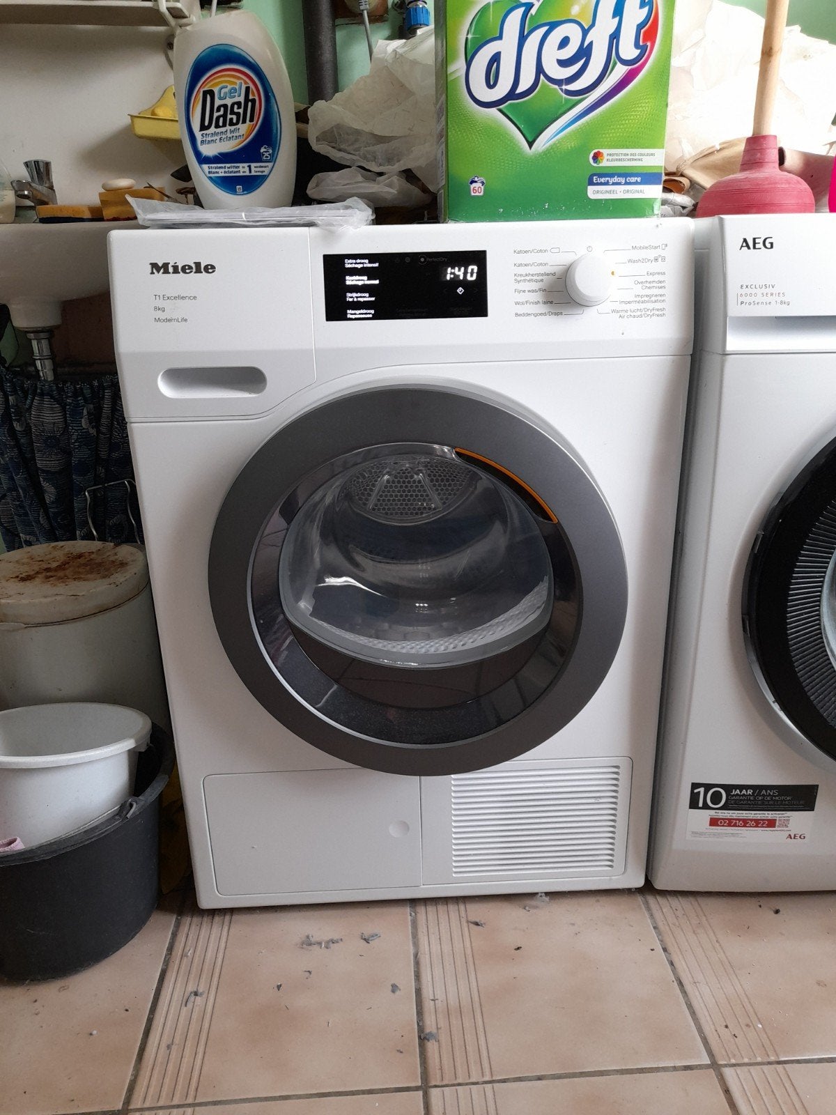 miele droogkast T1 8 kg, Ophalen
