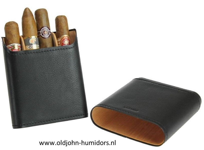 SIGARENKOKER ADORINI ECHT LEER- MAT ZWART  3-5 SIGAREN  sk06, Ophalen of Verzenden, Nieuw, Tabaksdoos of Verpakking