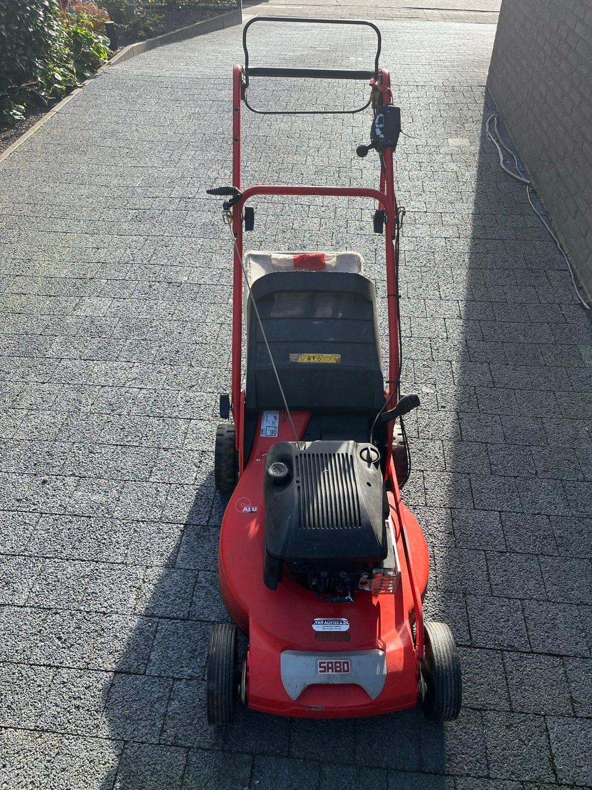 Sabo grasmaaier in goede staat, Jardin & Terrasse, Tondeuses à gazon, Tondeuse rotative, 40 à 49 cm, Enlèvement, Utilisé