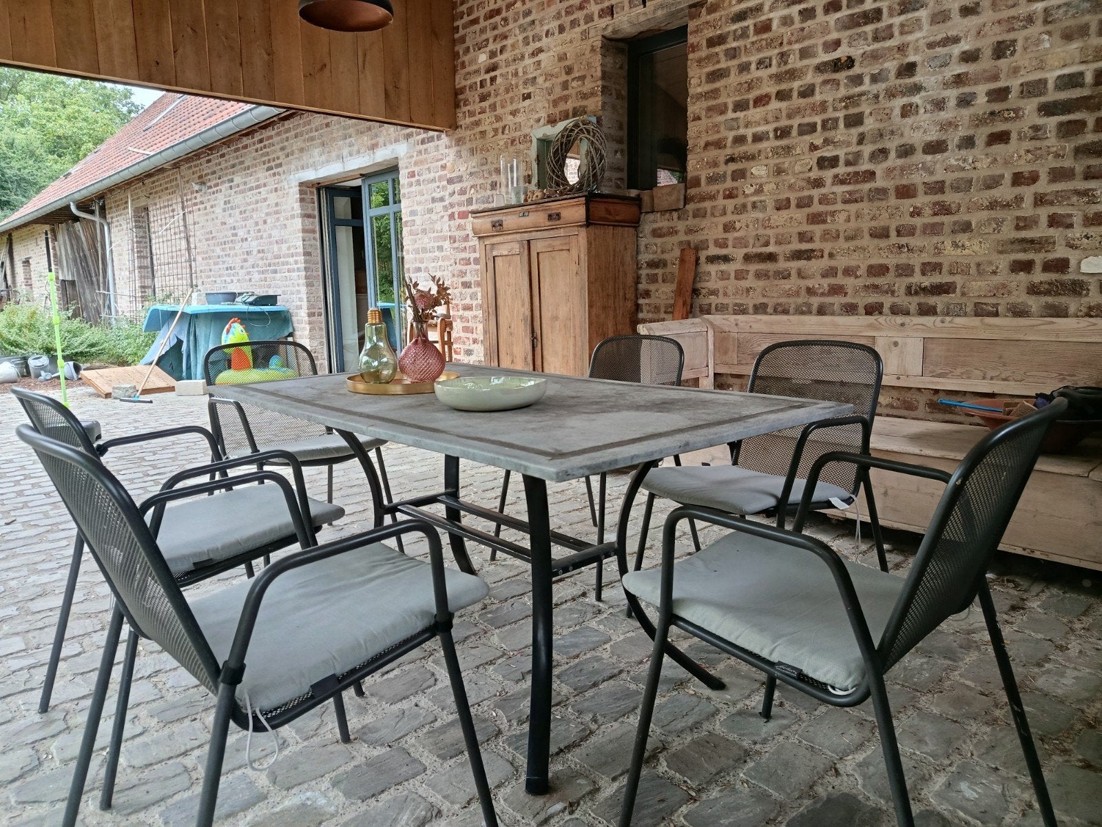 Tuinset 6/8 persoons 150,00....  6 persoons tafel en stoelen, Ophalen, Tuinset