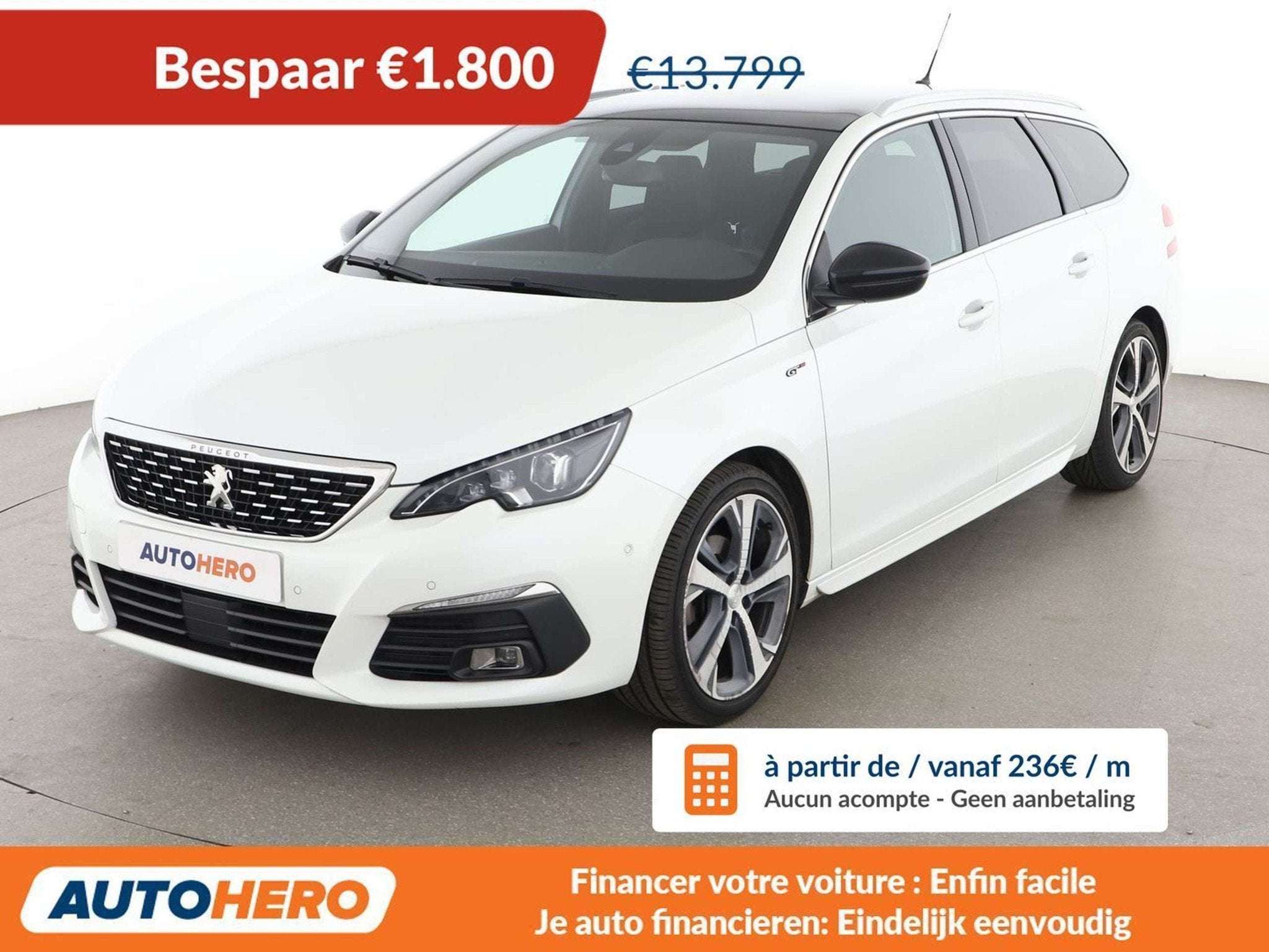 Peugeot 308 1.2 PureTech GT Pack (bj 2020), Auto's, Voorwielaandrijving, 1199 cc, Wit, 96 kW