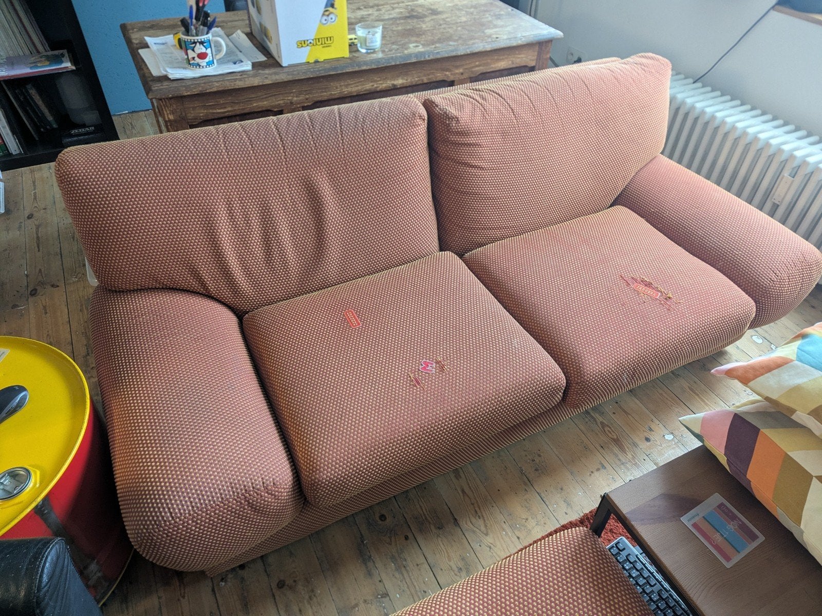 Gratis zetel (zie beschrijving), Huis en Inrichting, Ophalen, Gebruikt, Tweepersoons, Rechte bank