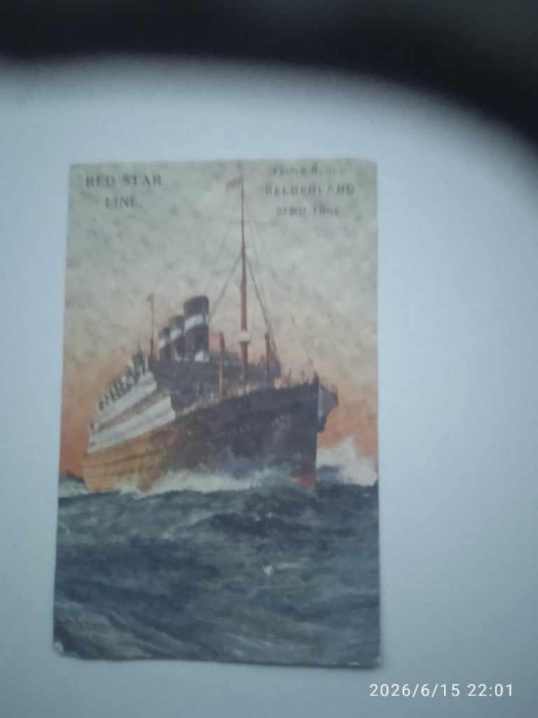 Postkaart red Star Line, Enlèvement ou Envoi, Affranchie, Autres thèmes