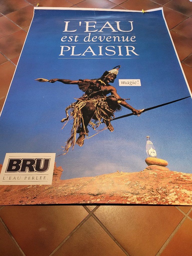 Affiche publicitaire Bru, Publicité, Rectangulaire vertical, Enlèvement, Utilisé