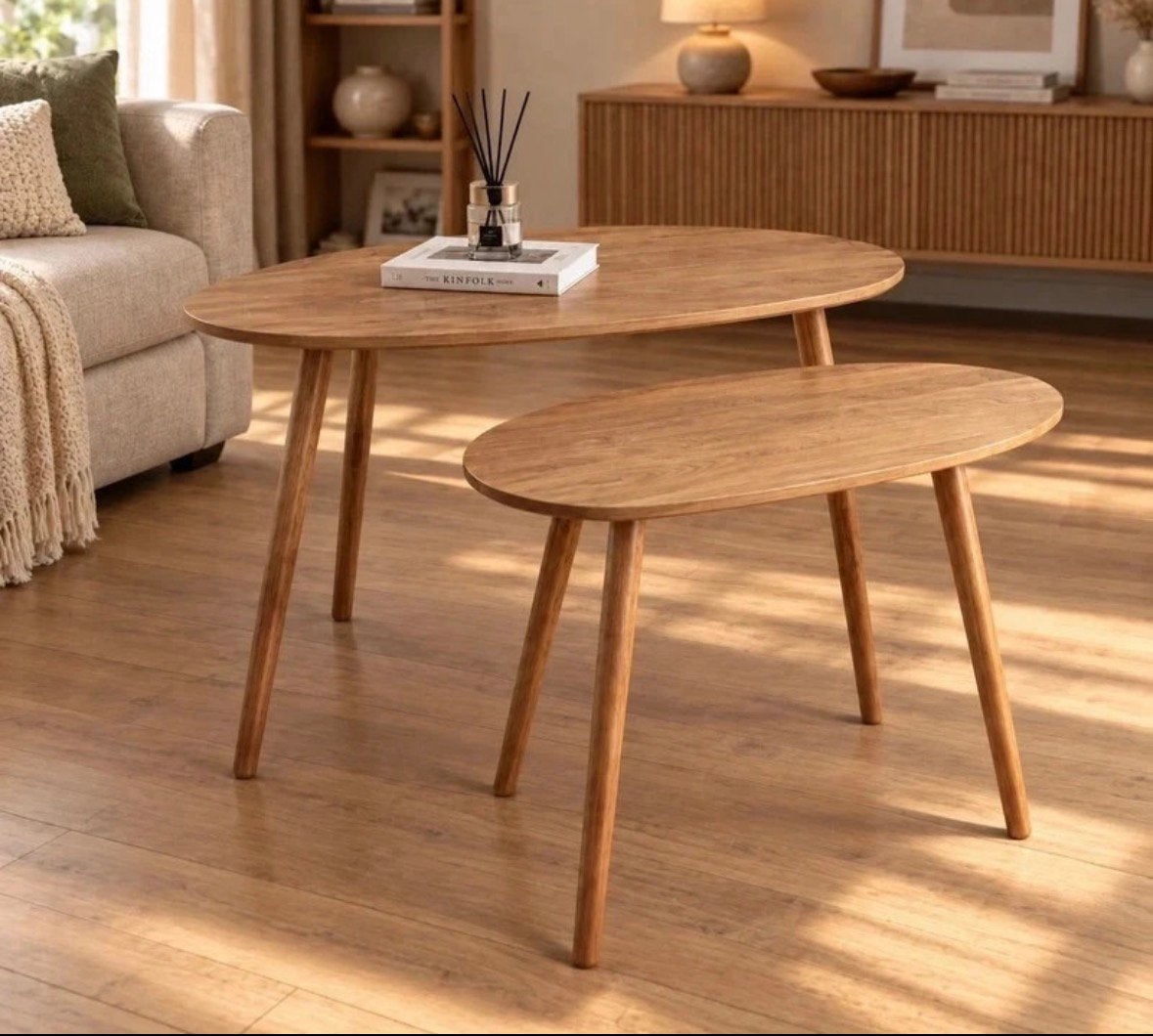 Table appoint bois, Maison & Meubles, Neuf, Mdf, Autres types, Beige