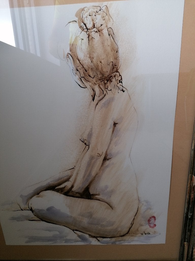 Schilderij, Portrait ou Personnes, Autres techniques, Enlèvement, Papier
