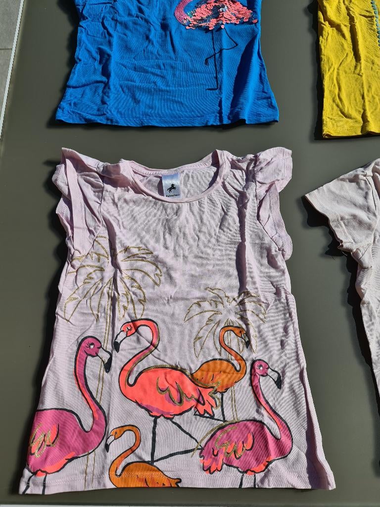 roze t-shirt met flamingo, C&A, 122, Ophalen, Zo goed als nieuw