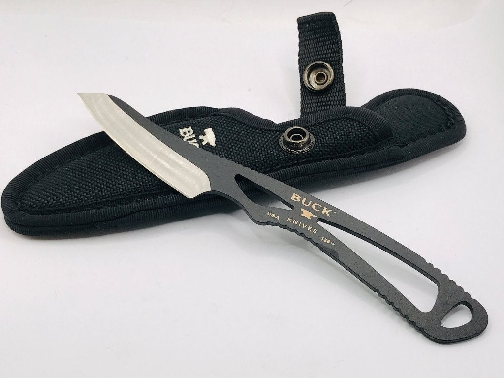 BUCK 135 skinner Caper Paklite zakmes vast mes ZWART + hoes, Ophalen of Verzenden, Nieuw