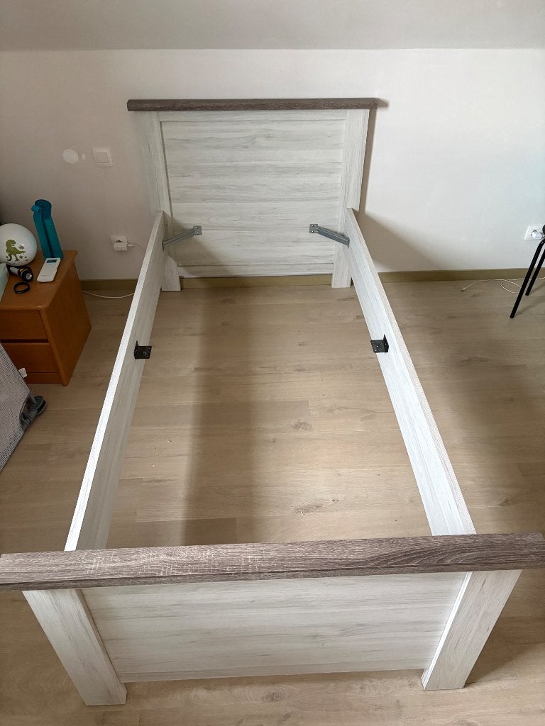1 persoonsbed + lattenbodem, Huis en Inrichting, Slaapkamer | Matrassen en Bedbodems, Ophalen, Gebruikt, 90 cm, Eenpersoons