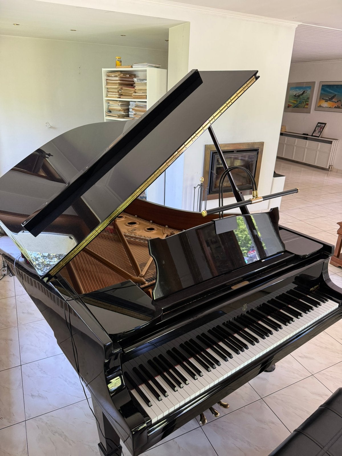 Steinway B 211 Vleugel uit 1892 Hoogglans Zwart, Ophalen, Zwart, Zo goed als nieuw, Hoogglans