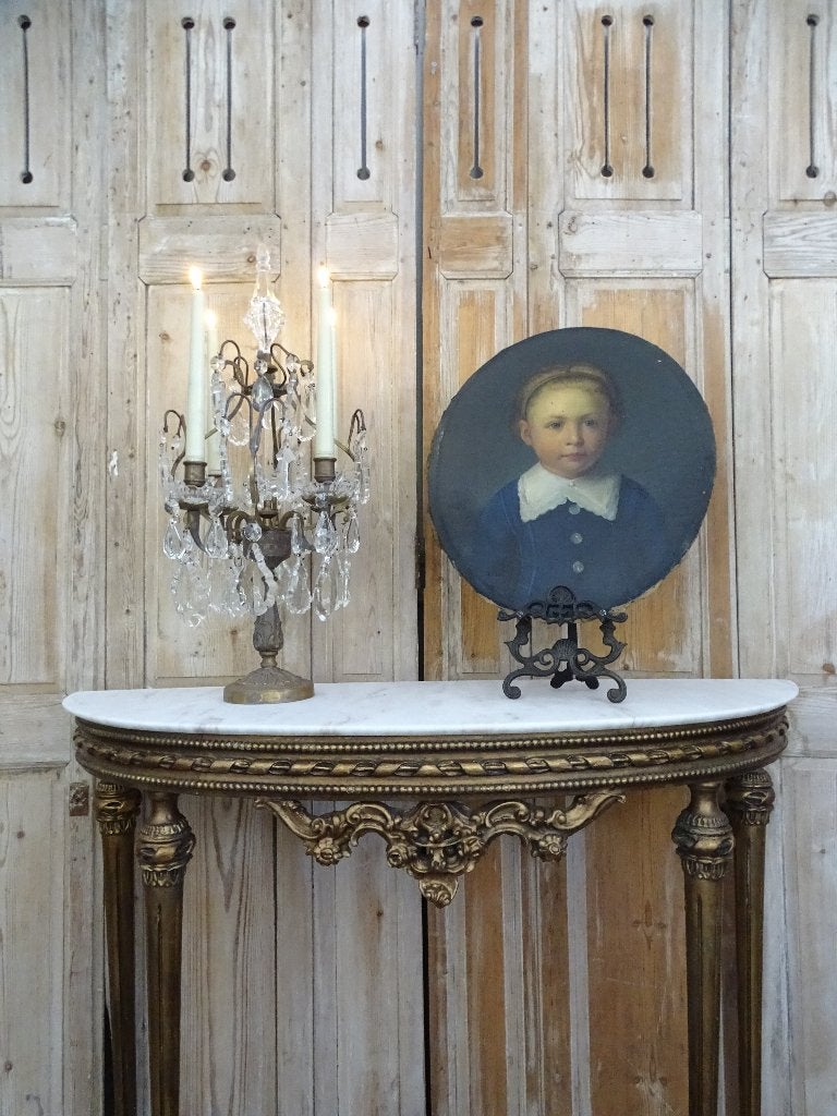 Oud schilderijtje op doek uit 1865, Antiek en Kunst, Ophalen of Verzenden