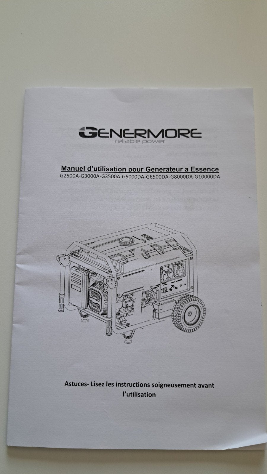 Generateur -GENERMORE G3500‑A – Neuf, jamais utilisé, Enlèvement