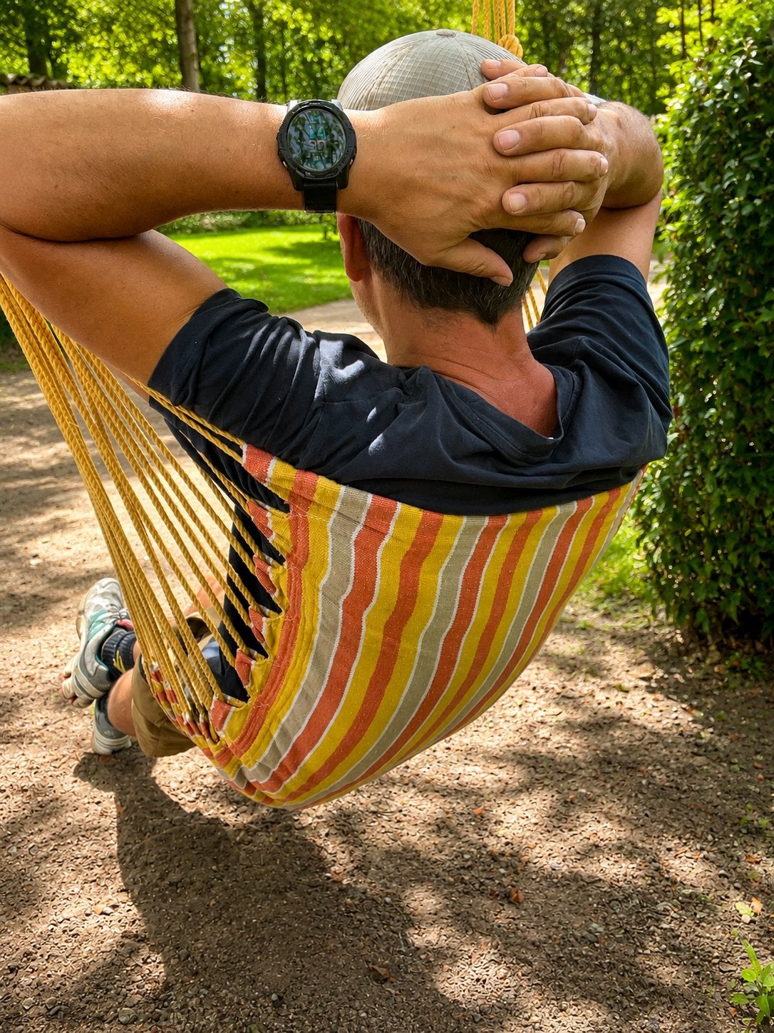 Hangmatstoel –  katoenen hangstoel, Jardin & Terrasse, Ensembles de jardin, Comme neuf, Enlèvement ou Envoi