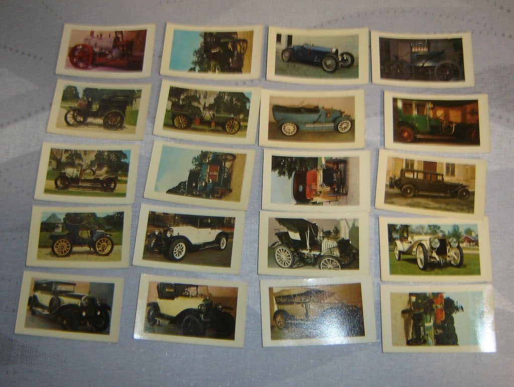 Chromos Jubilé Rallye van Oude Wagens 20st Ongenummerd, Verzamelen, Foto's en Prenten, Gebruikt, Verzenden, 1940 tot 1960, Prent