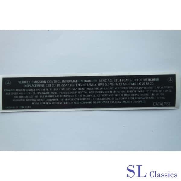 Stikker emission control Mercedes 560sl, R107-W107-W126-C126, Neuf, -, -, Enlèvement ou Envoi