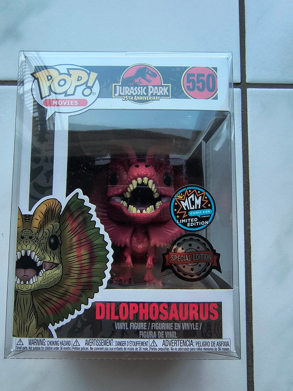 Funko Pop! Jurassic Park #550 Dilophosaurus RED - MCM Comic, Ophalen of Verzenden
