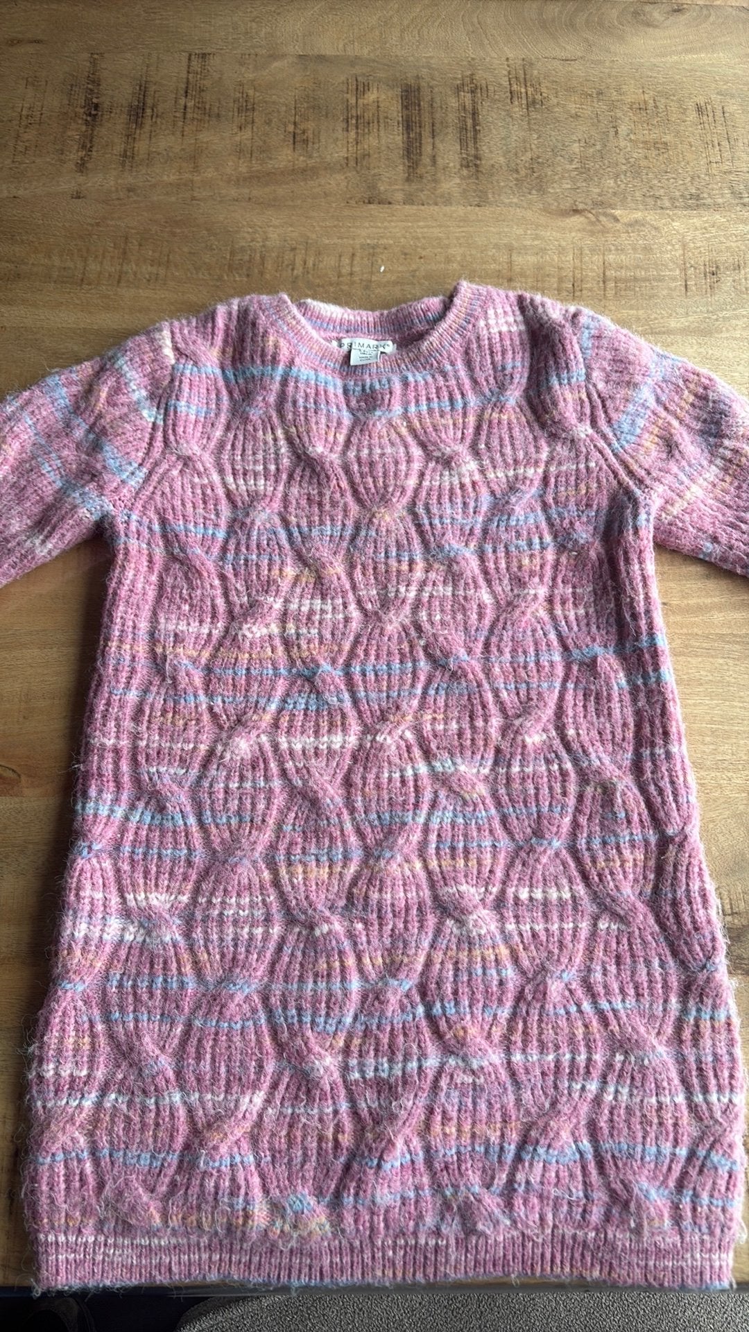 Robe pull fille 5-6 ans Primark - Maille torsadée rose lilas, Enlèvement ou Envoi, Comme neuf, Fille