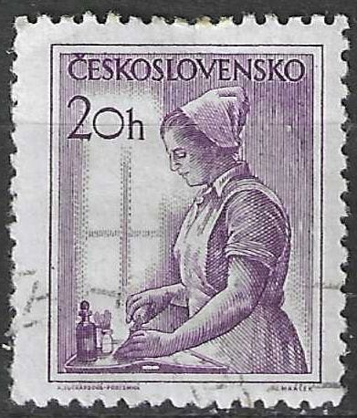 Tchécoslovaquie 1954 - Yvert 755 - Travailleurs (ST), Timbres & Monnaies, Envoi, Affranchi