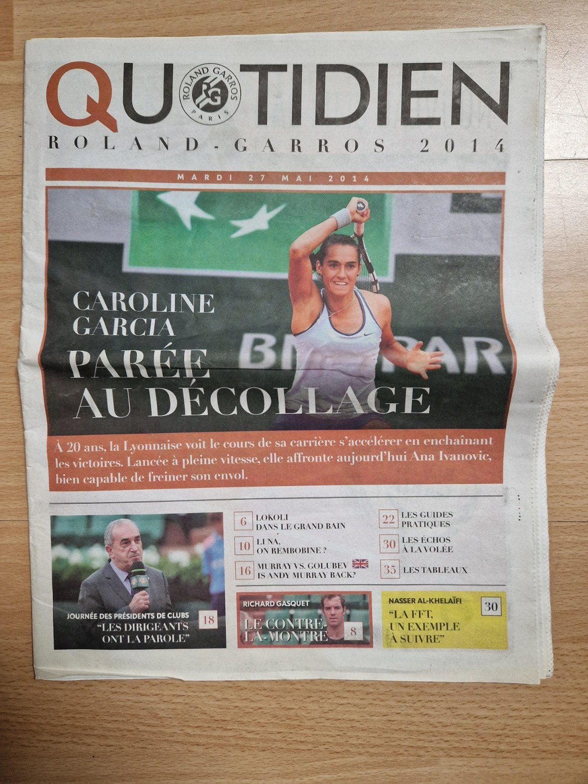 Krant QUOTIDIEN Roland Garros 2014, Boeken, Tijdschriften en Kranten, Ophalen of Verzenden, Krant
