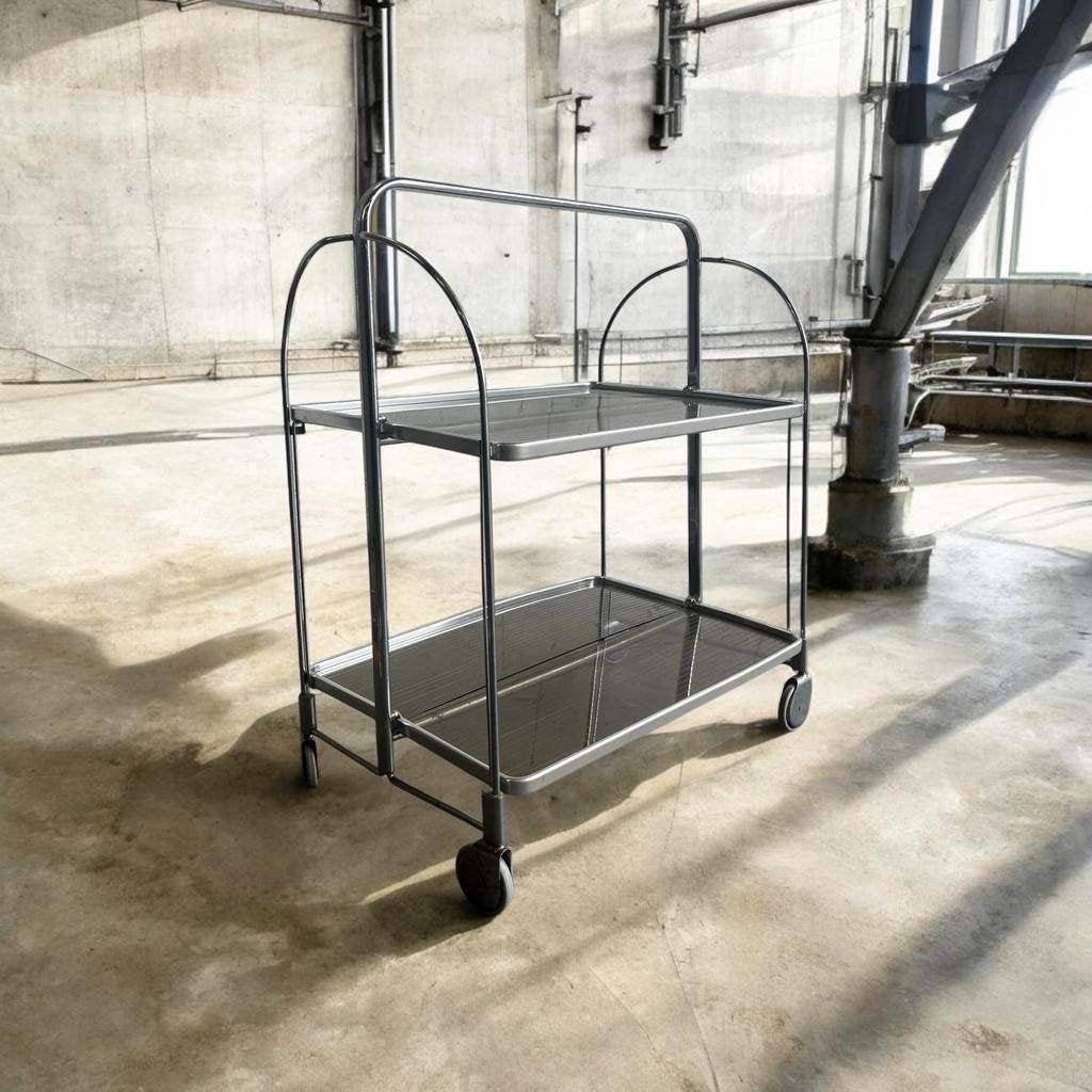 Vintage inklapbare bar cart / bijzettafel op wieltjes, Ophalen
