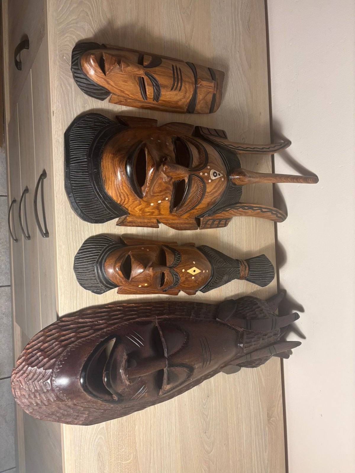 4 mooie afrikaanse maskers tribale kunst, Ophalen